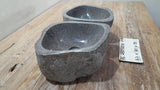 Handmade Natural Oval River Stone  Bathroom Basin TWIN SETS A & B RS 25072019