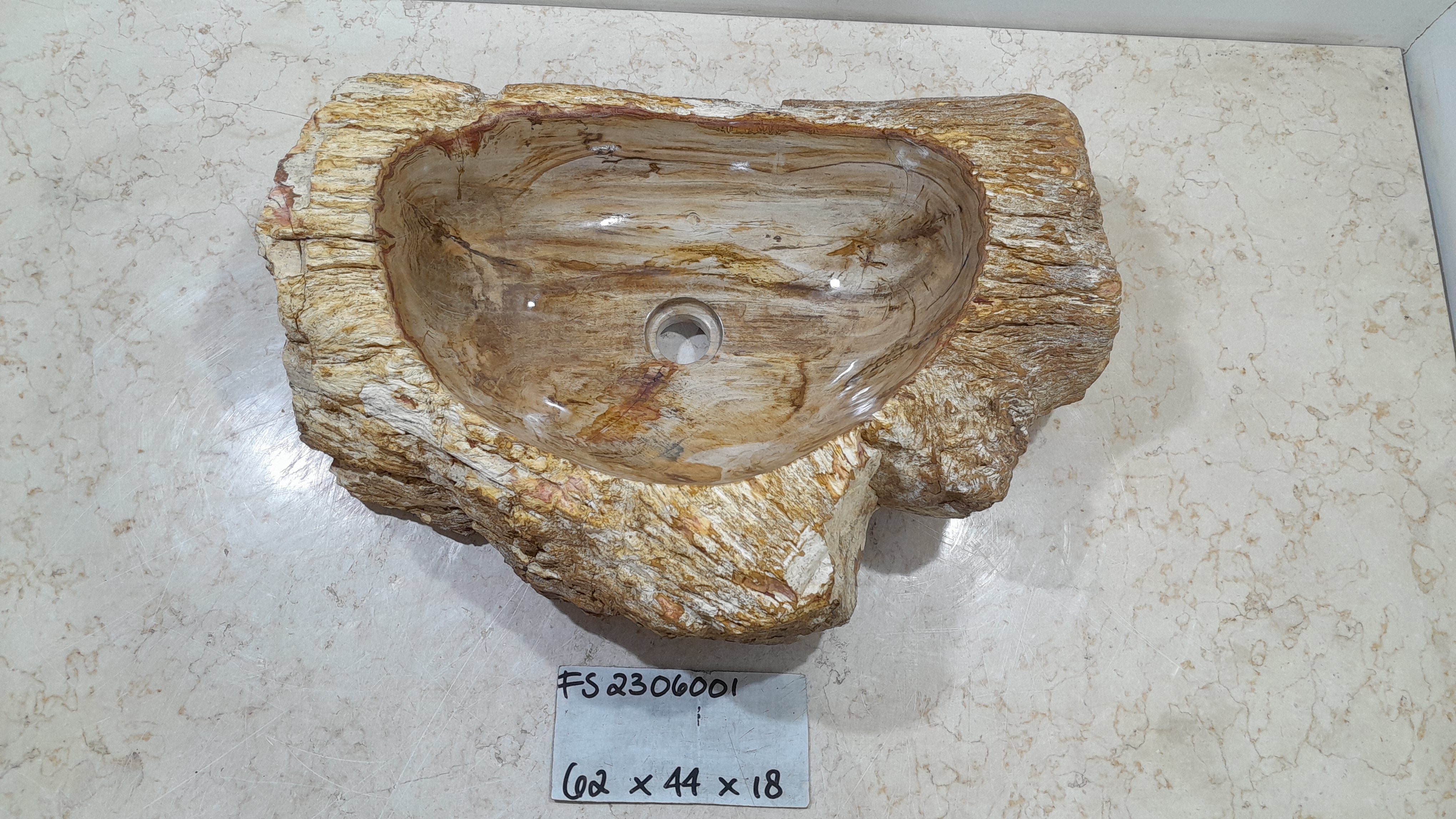 Natural Handmade Petrified Wood Basin - FS2306001