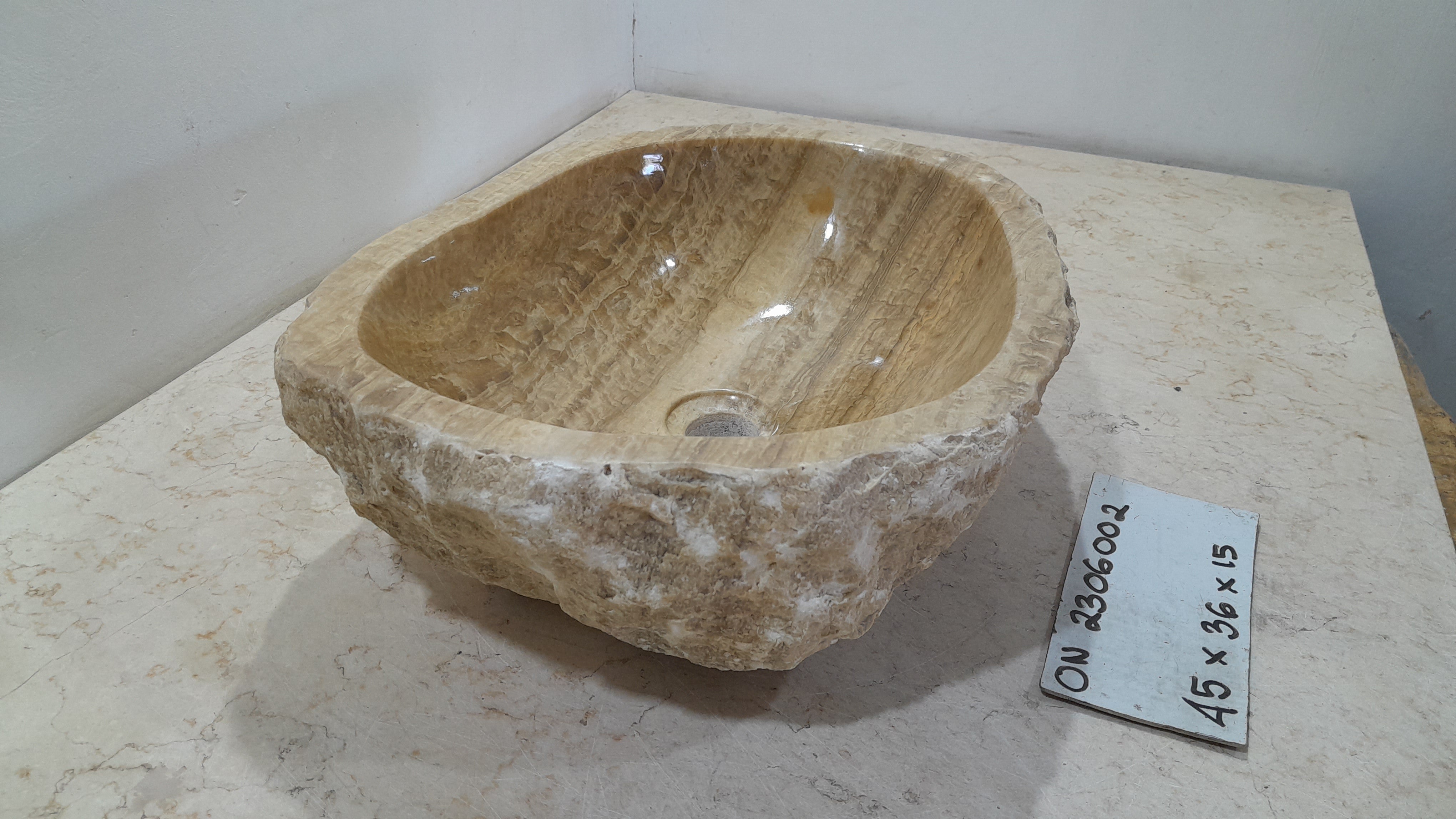 Natural Handmade Onyx Stone Bathroom Basin - ON406002