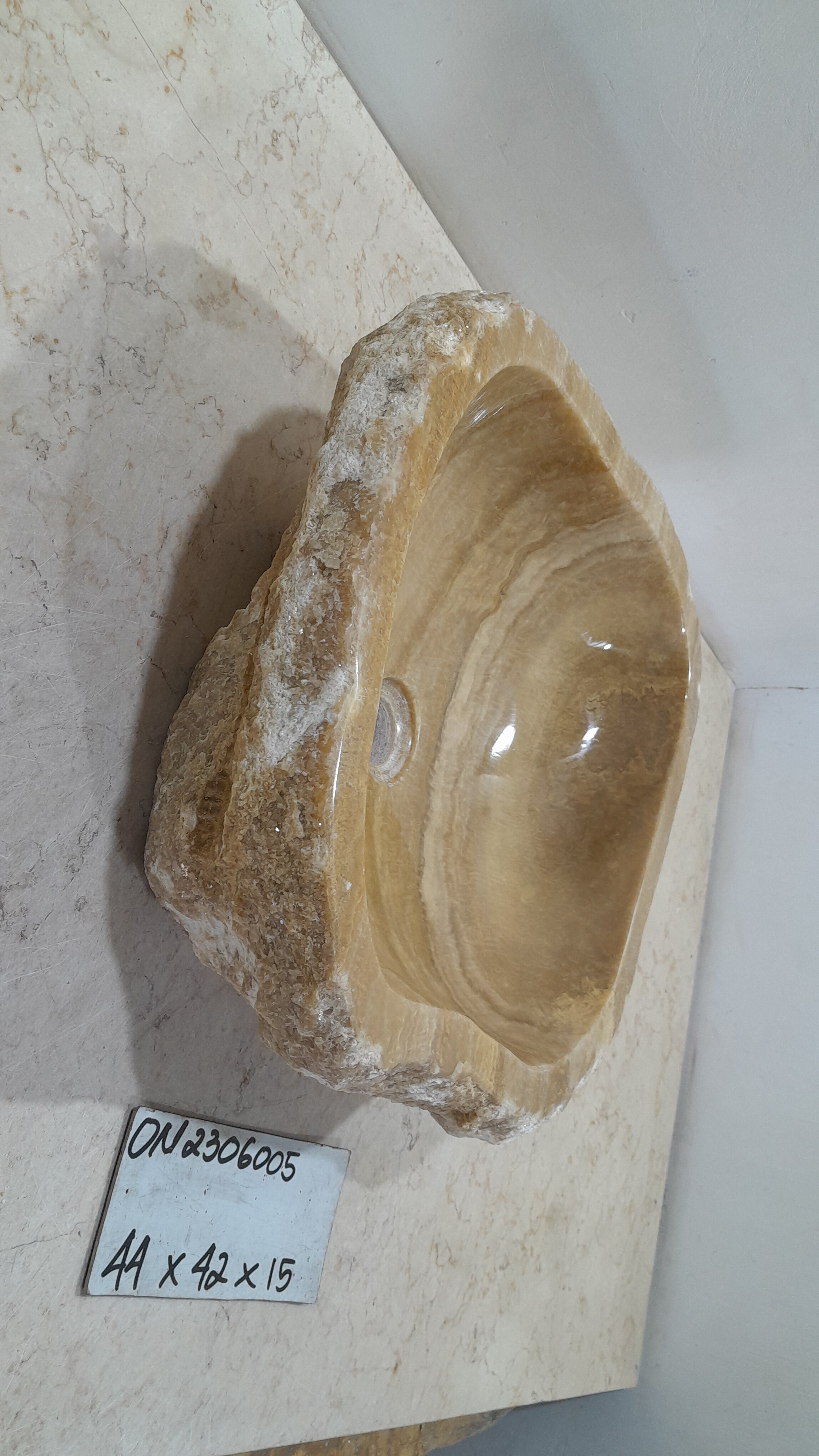 Natural Handmade Onyx Stone Bathroom Basin - ON406005