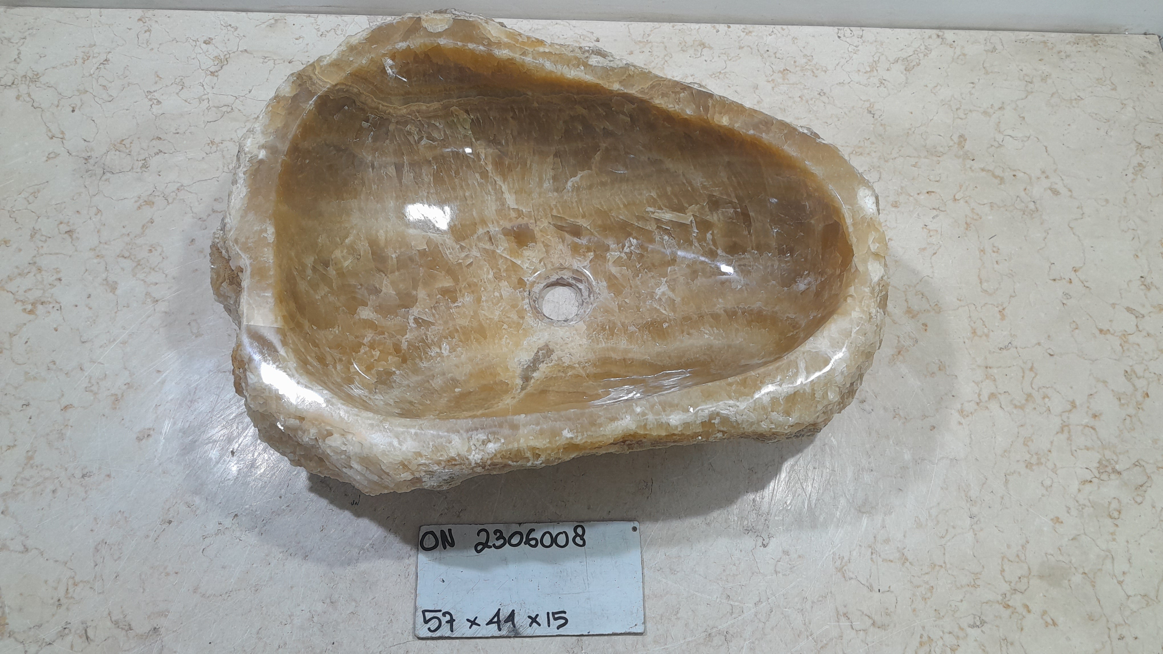 Natural Handmade Onyx Stone Bathroom Basin - ON506008