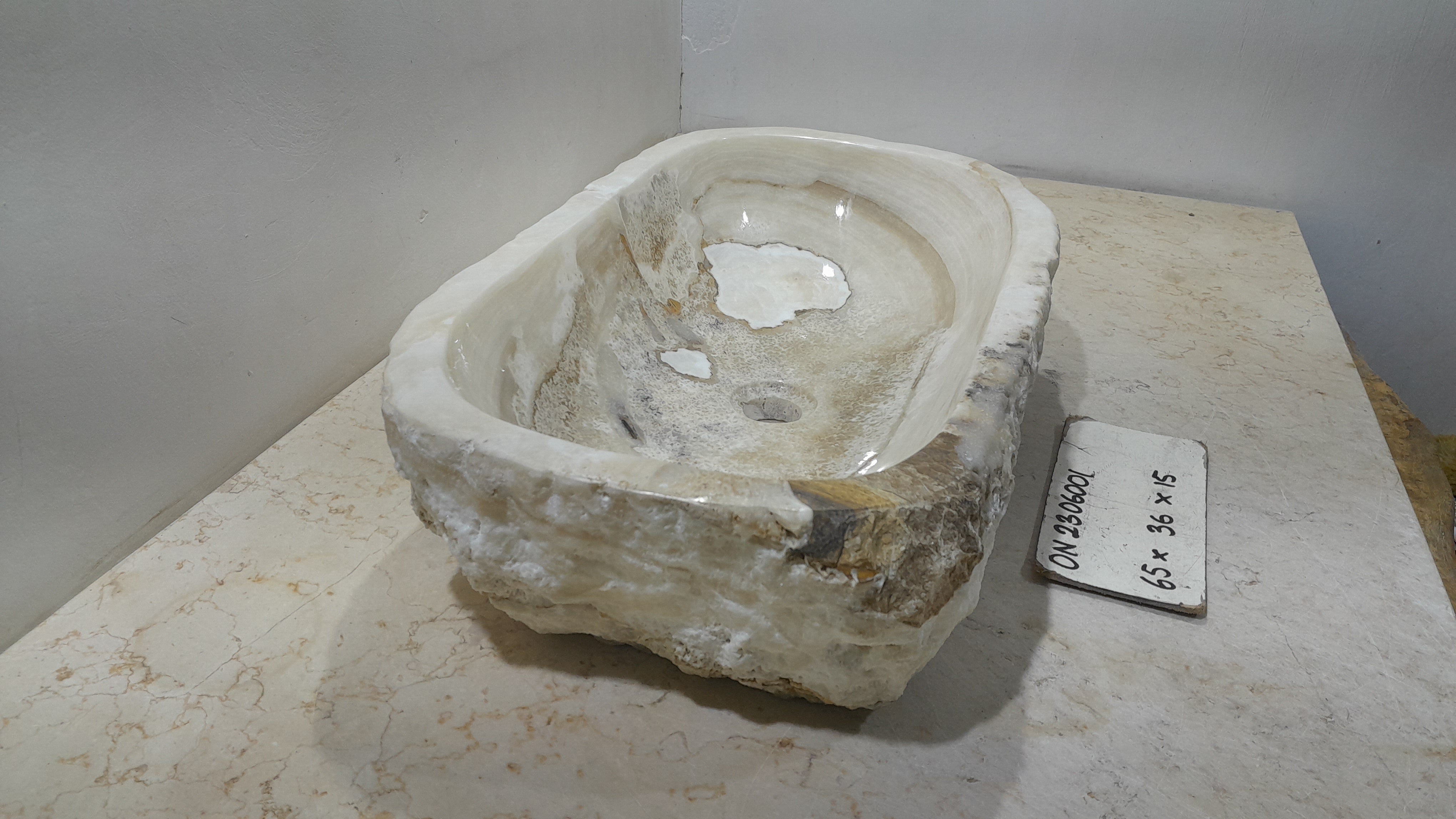 Natural Handmade Onyx Stone Bathroom Basin - ON606001
