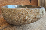 Handmade Natural Oval River Stone Bathroom Basin - RXS 2306023