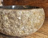 Handmade Natural Oval River Stone Bathroom Basin - RXS 2306001