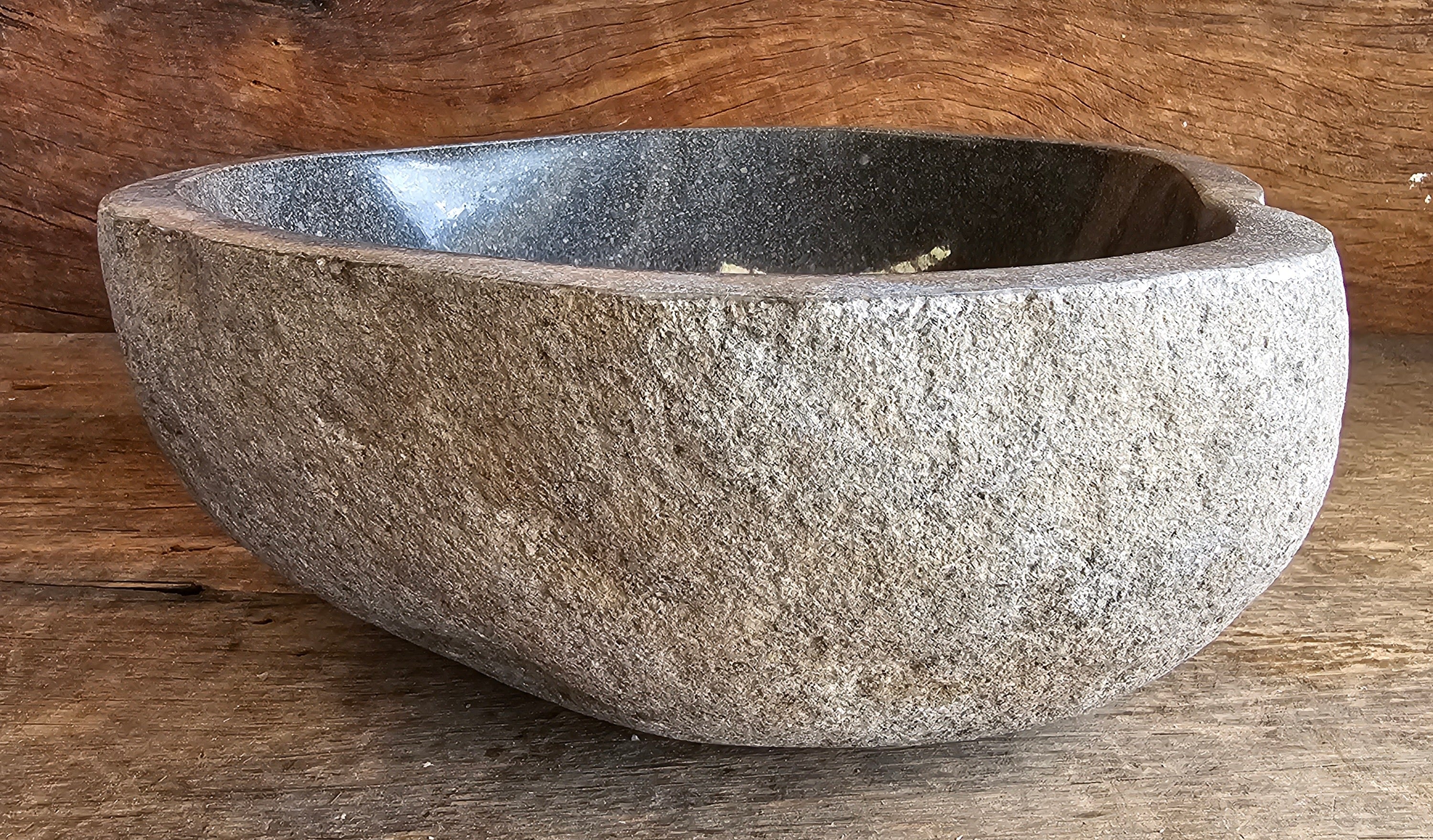 Handmade Natural Oval River Stone Bathroom Basin - RXS 230619
