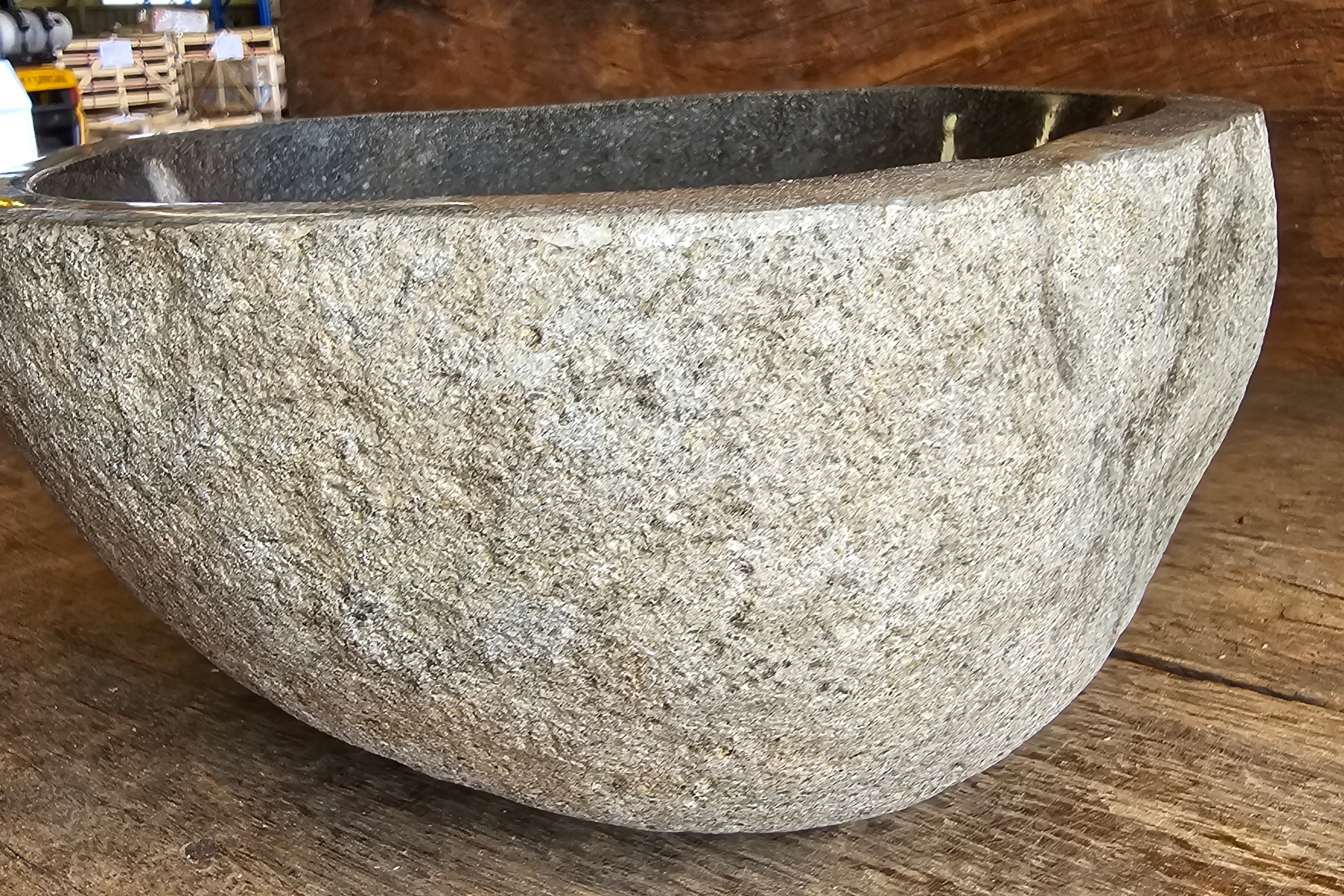Handmade Natural Oval River Stone Bathroom Basin - RXS 230619