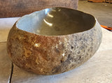 Handmade Natural Oval River Stone Bathroom Basin - RVL 221246