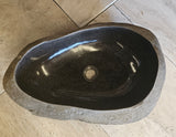 Handmade Natural Oval River Stone Bathroom Basin - RVL 221257