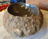 Handmade Natural Oval River Stone Bathroom Basin - RVL 221212