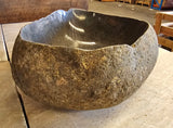Handmade Natural Oval River Stone Bathroom Basin - RVL 221236