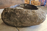 Handmade Natural Oval River Stone Bathroom Basin - RVL 221252