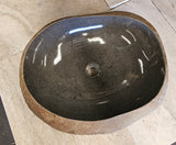 Handmade Natural Oval River Stone Bathroom Basin - RVL 221249