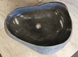 Handmade Natural Oval River Stone Bathroom Basin - RVL 221259