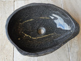 Handmade Natural Oval River Stone Bathroom Basin - RM2306036