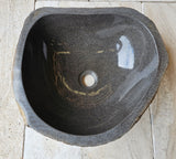 Handmade Natural Oval River Stone Bathroom Basin - RM 2306081
