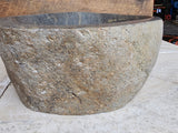 Handmade Natural Oval River Stone Bathroom Basin - RM 2306001