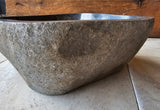 Handmade Natural Oval River Stone Bathroom Basin - RS 2306004