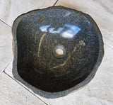 Handmade Natural Oval River Stone Bathroom Basin - RS 2306011