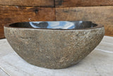 Handmade Natural Oval River Stone Bathroom Basin - RS 2306032