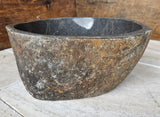 Handmade Natural Oval River Stone Bathroom Basin - RS 2306021