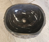 Handmade Natural Oval River Stone Bathroom Basin - RM 2306138