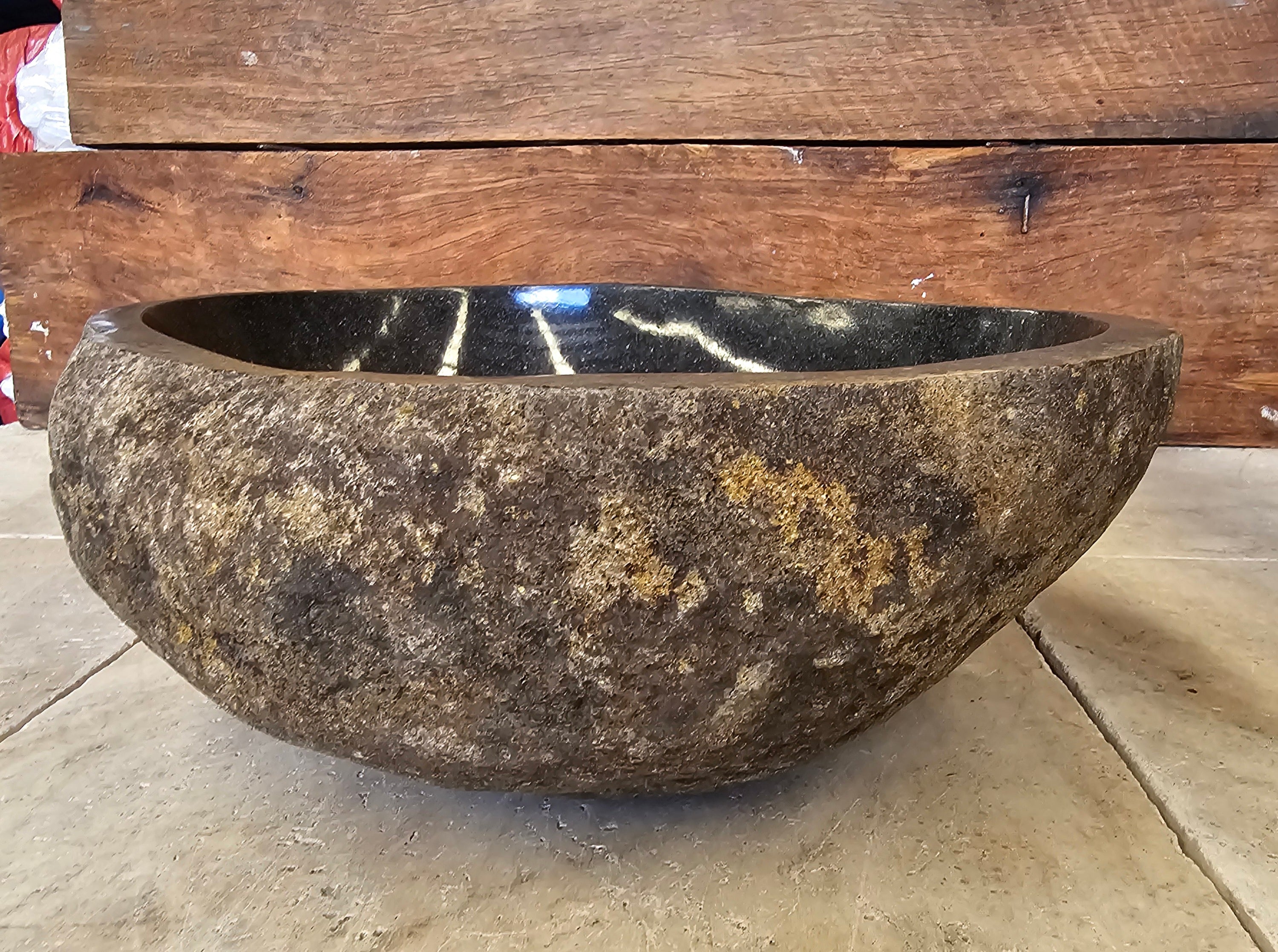 Handmade Natural Oval River Stone Bathroom Basin - RM 2306138