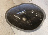 Handmade Natural Oval River Stone Bathroom Basin - RM 2306112