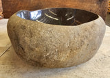Handmade Natural Oval River Stone Bathroom Basin - RVS2306006