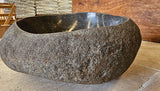 Handmade Natural Oval River Stone Bathroom Basin - RVS2306009