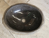 Handmade Natural Oval River Stone Bathroom Basin - RS2306090