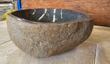 Handmade Natural Oval River Stone Bathroom Basin - RS2306086