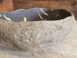 Handmade Natural Oval River Stone Bathroom Basin - RVL 221205