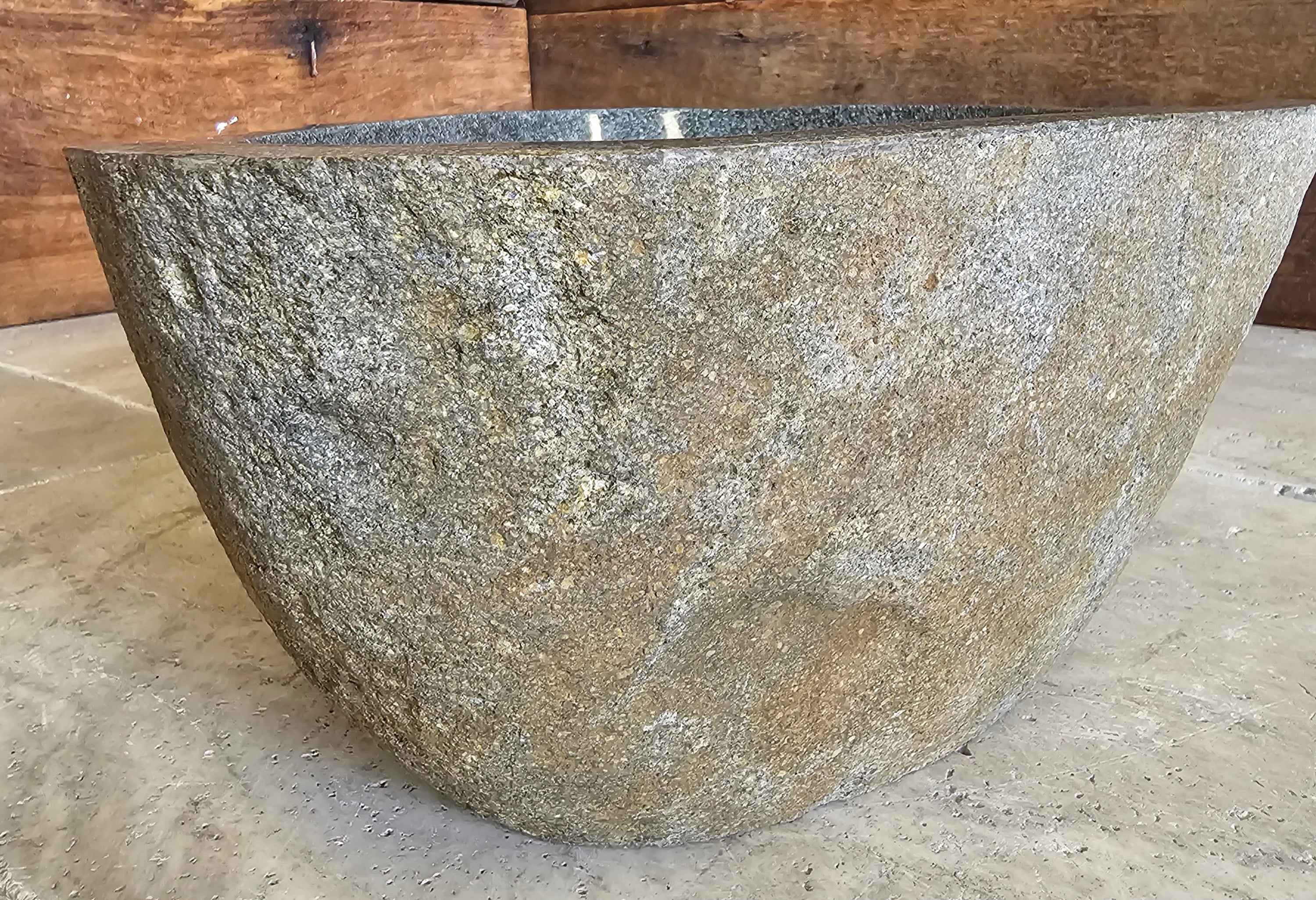 Handmade Natural Oval River Stone  Bathroom Basin Moon Spec - RM2310078