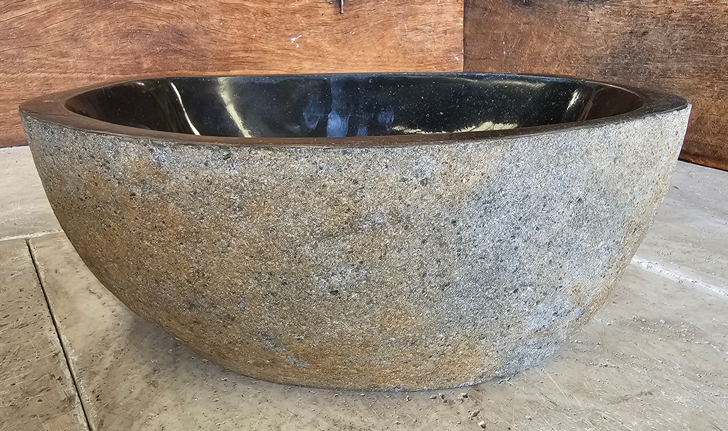 Handmade Natural Oval River Stone  Bathroom Basin  RS231065