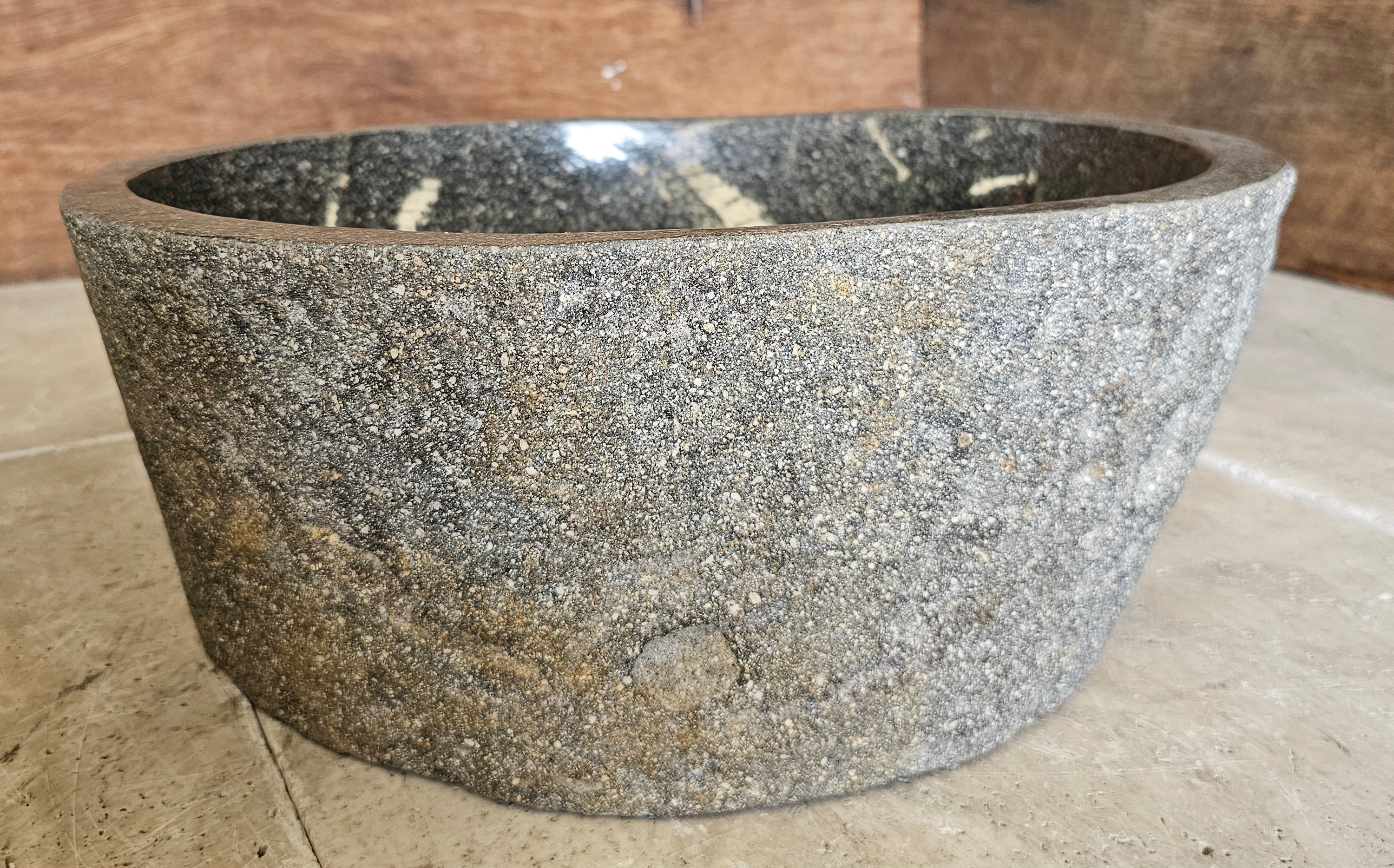 Handmade Natural Oval River Stone  Bathroom Basin  RS231076