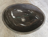 Handmade Natural Oval River Stone  Bathroom Basin  - RM2310025
