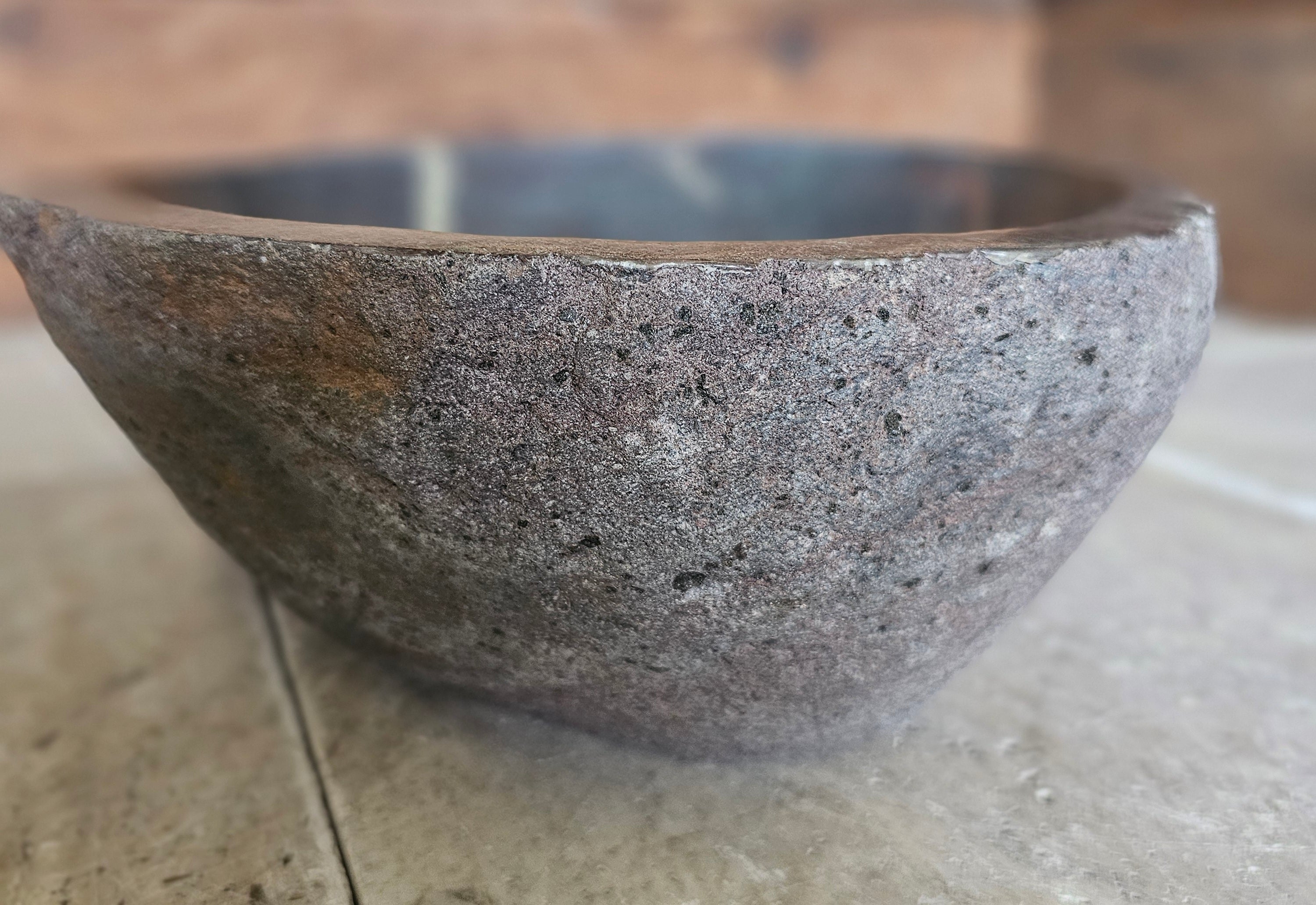 Handmade Natural Oval River Stone  Bathroom Basin  - RM  2310138