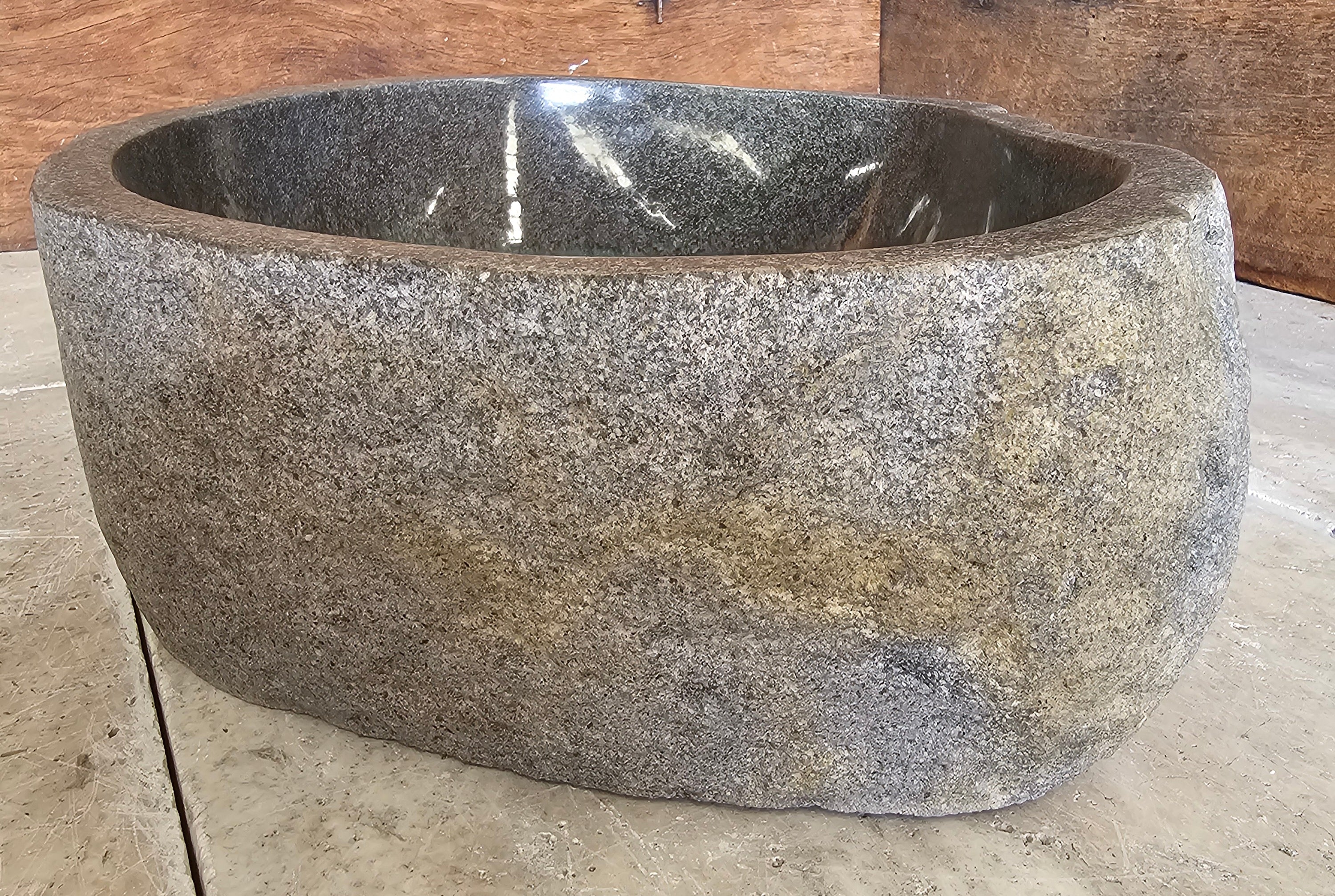 Handmade Natural Oval River Stone  Bathroom Basin  - RM 2310154