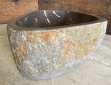 Handmade Natural Oval River Stone Bathroom Basin - Twin Set RM 2309022