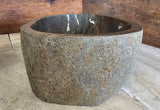 Handmade Natural Oval River Stone Bathroom Basin - Twin Set RM 2309024