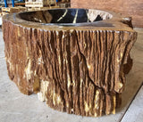 Natural Handmade Petrified Wood Basin - FSB231006