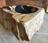 Natural Handmade Petrified Wood Basin - FSB231003