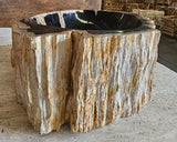 Natural Handmade Petrified Wood Basin - FSB231012