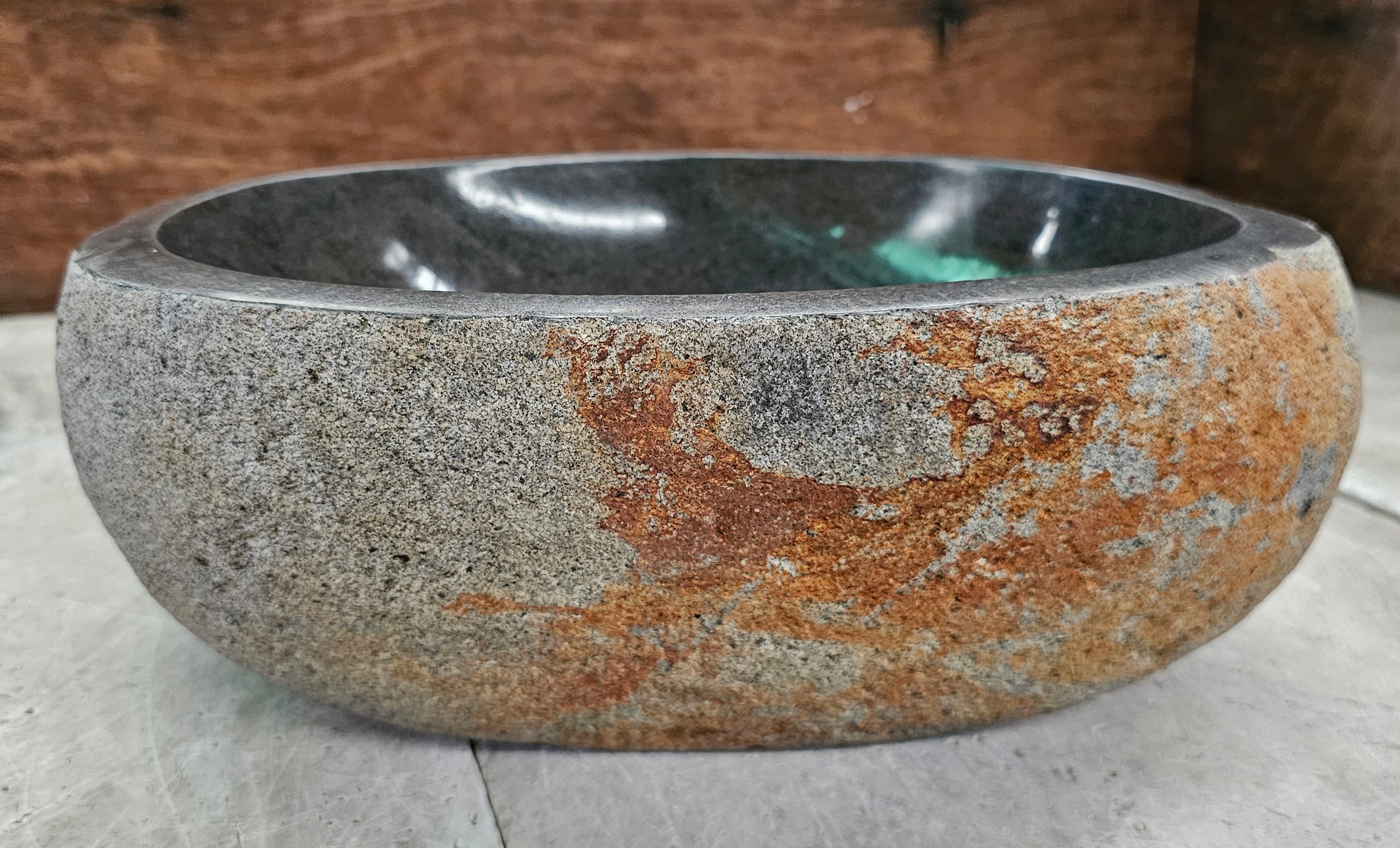 Handmade Natural Oval River Stone  Bathroom Basin  RS 2310027