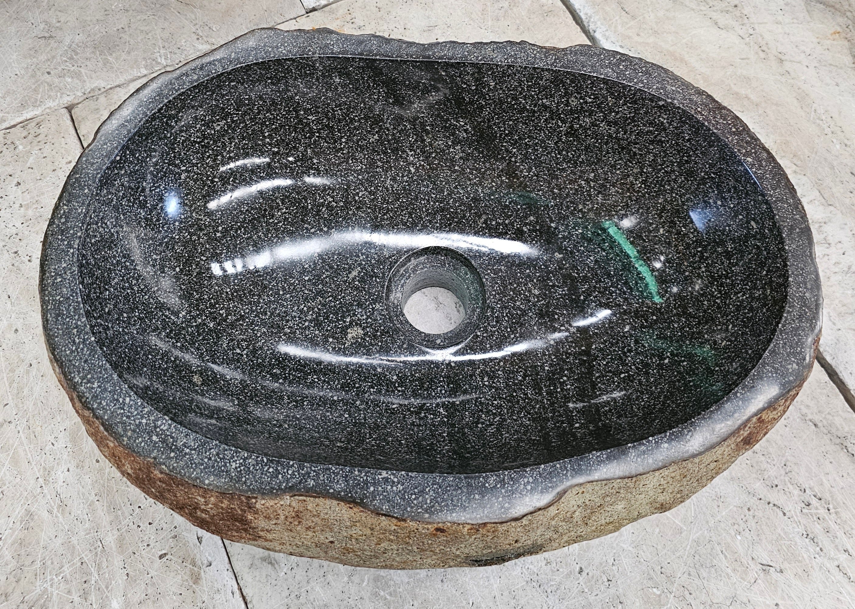 Handmade Natural Oval River Stone  Bathroom Basin  RM 2310019