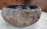 Handmade Natural Oval River Stone  Bathroom Basin  RS 2310001