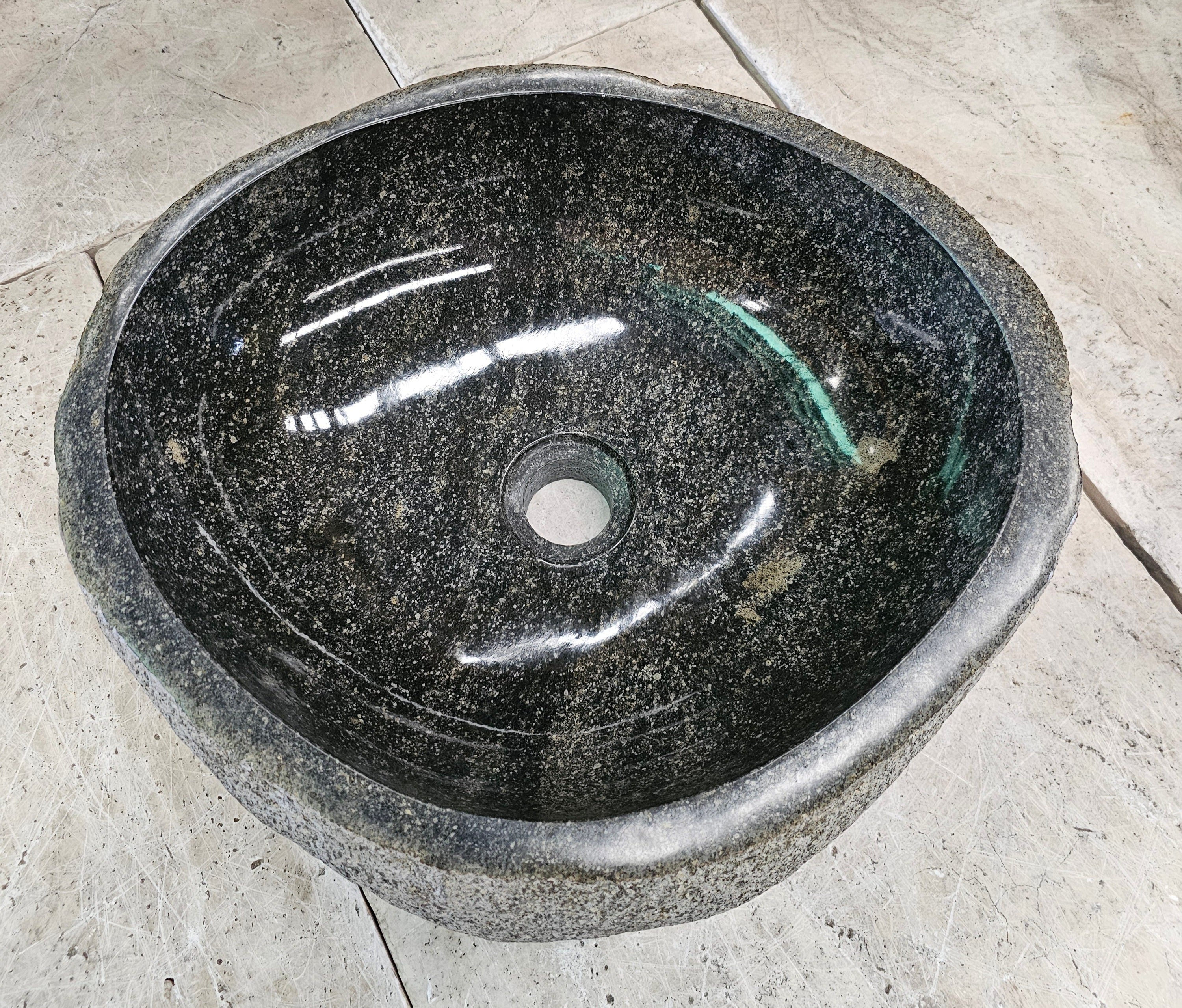 Handmade Natural Oval River Stone  Bathroom Basin  RM 2310034