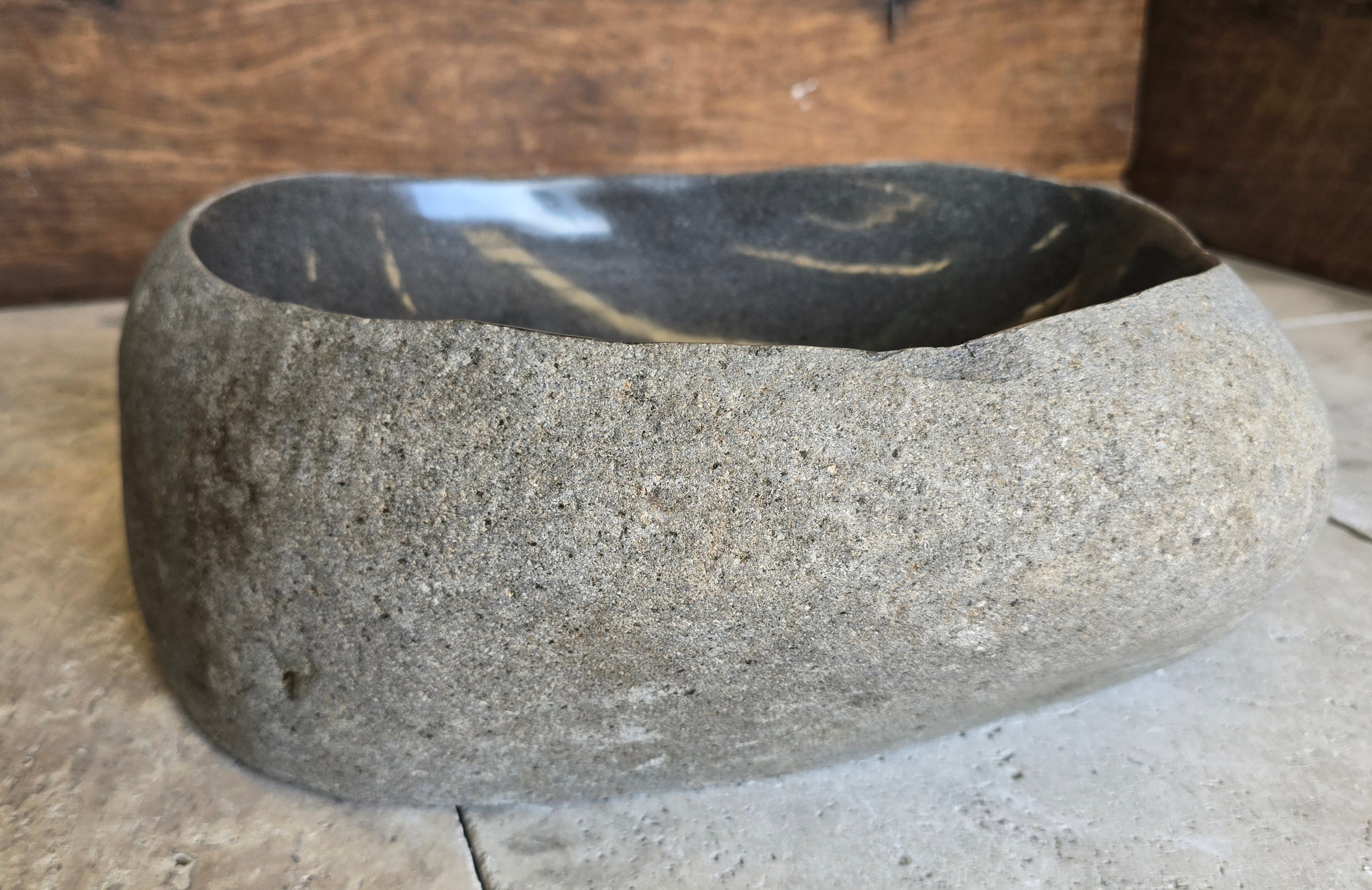 Handmade Natural Oval River Stone  Bathroom Basin  RVS 2310085