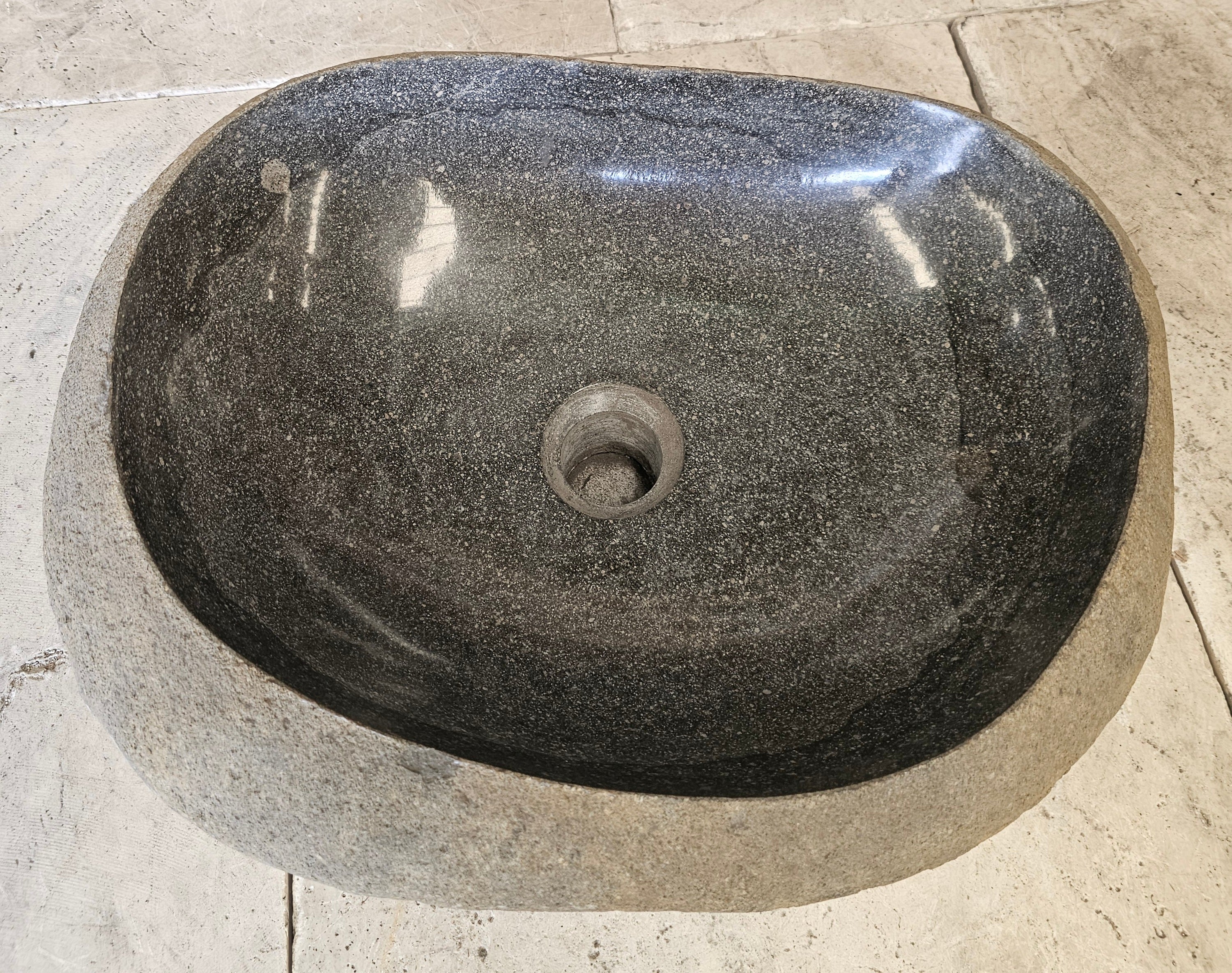 Handmade Natural Oval River Stone  Bathroom Basin  RVS 2310095