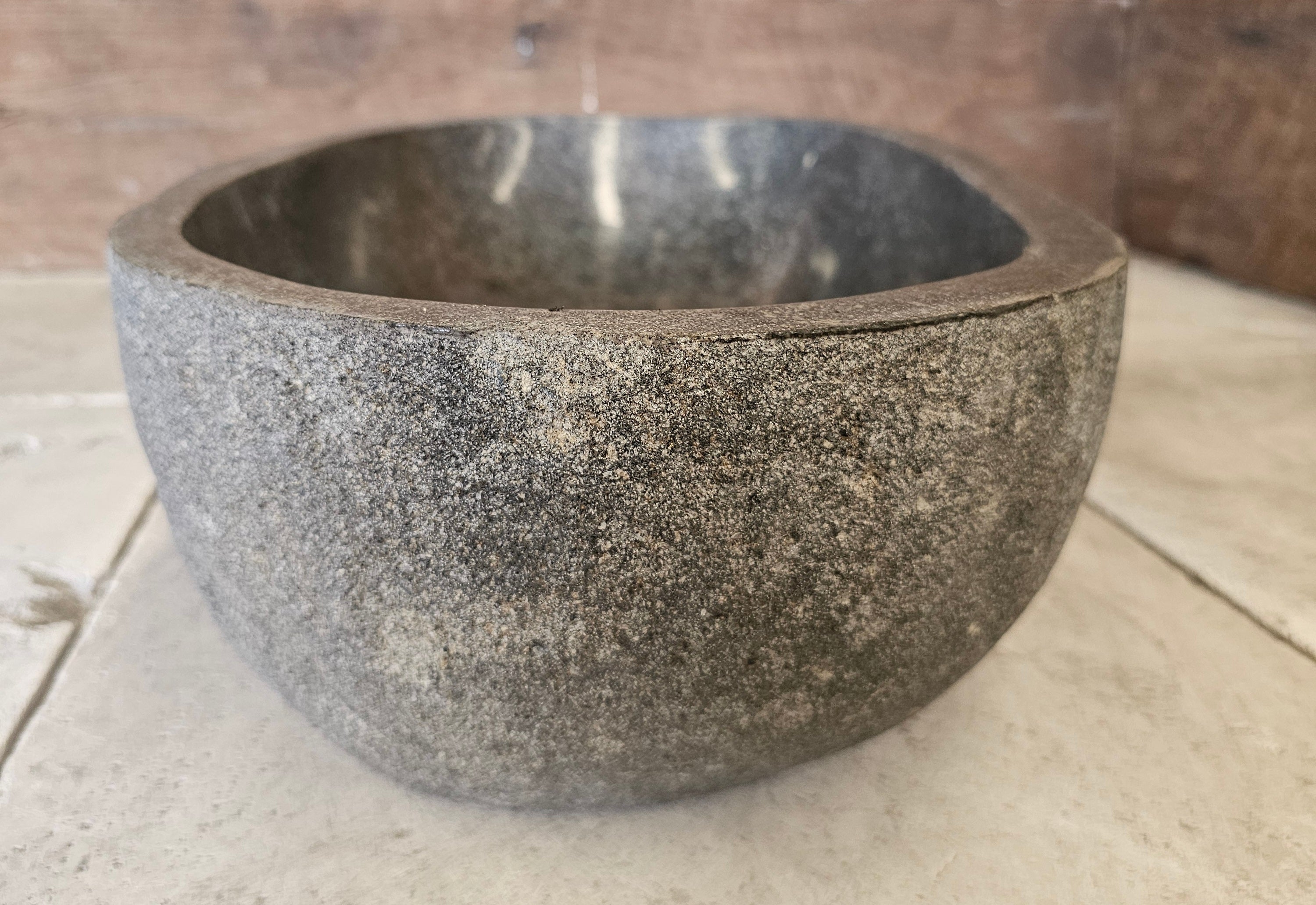 Handmade Natural Oval River Stone  Bathroom Basin  RM 23100789